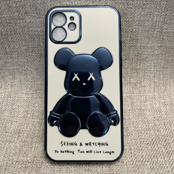 Electroplate Blue Violent Bear in White Background iPhone Case - Picture 1 of 10
